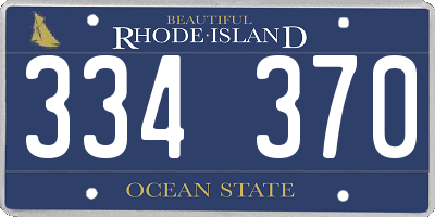RI license plate 334370