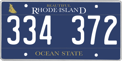 RI license plate 334372