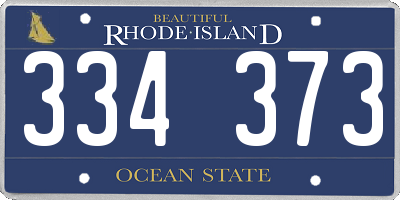 RI license plate 334373