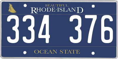 RI license plate 334376
