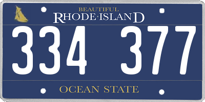 RI license plate 334377