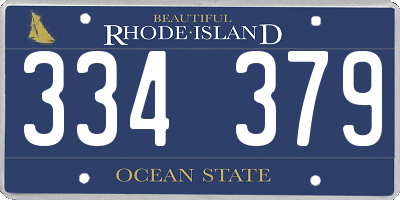 RI license plate 334379