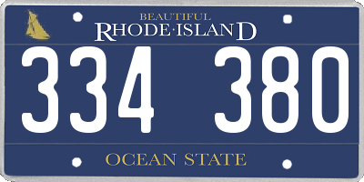 RI license plate 334380