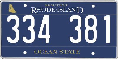 RI license plate 334381