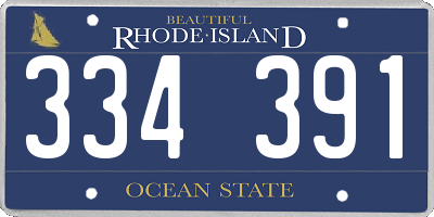 RI license plate 334391