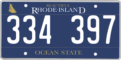 RI license plate 334397
