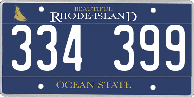 RI license plate 334399