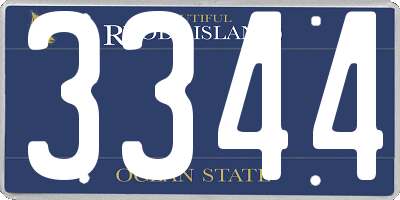 RI license plate 3344