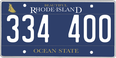 RI license plate 334400