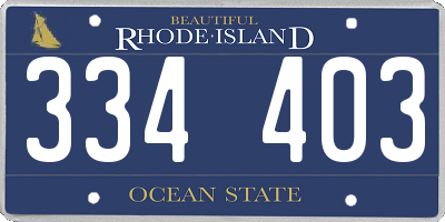 RI license plate 334403