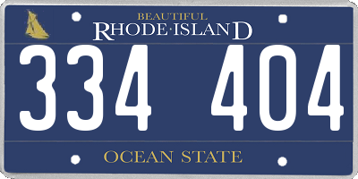 RI license plate 334404