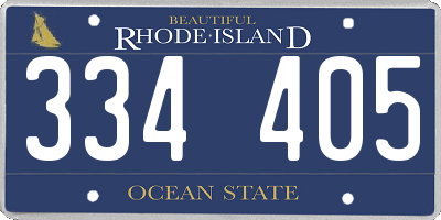 RI license plate 334405