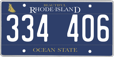 RI license plate 334406