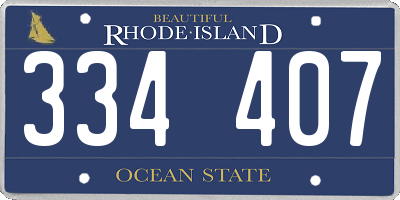 RI license plate 334407