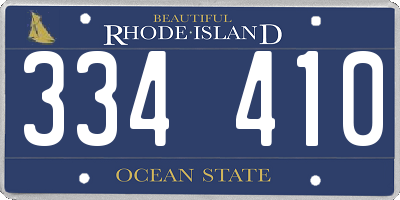 RI license plate 334410