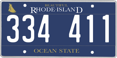 RI license plate 334411