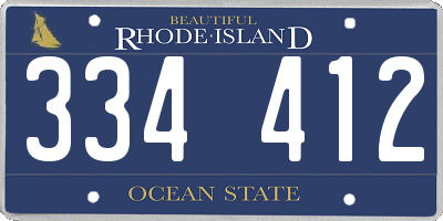 RI license plate 334412