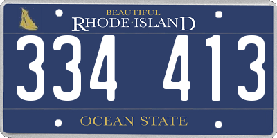 RI license plate 334413