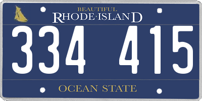 RI license plate 334415