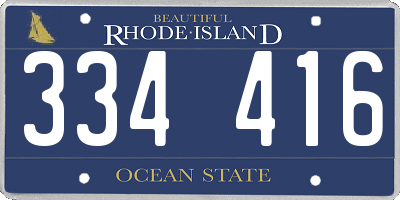 RI license plate 334416