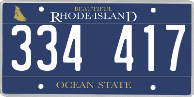 RI license plate 334417