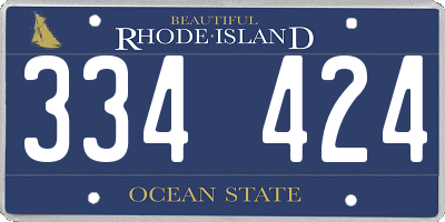 RI license plate 334424