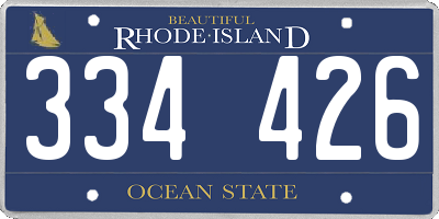 RI license plate 334426