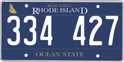 RI license plate 334427