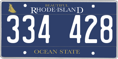 RI license plate 334428
