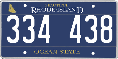 RI license plate 334438