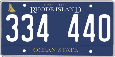 RI license plate 334440