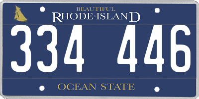 RI license plate 334446