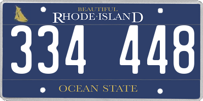 RI license plate 334448