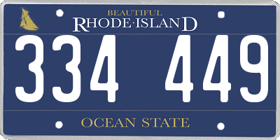 RI license plate 334449