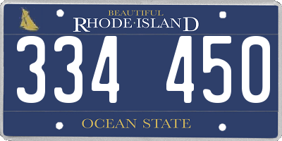 RI license plate 334450