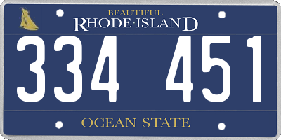 RI license plate 334451