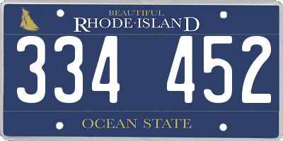 RI license plate 334452