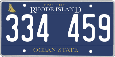 RI license plate 334459