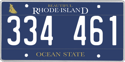RI license plate 334461