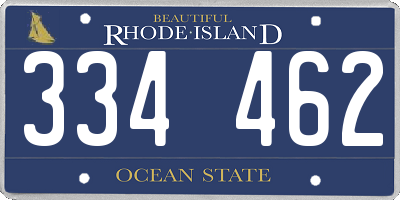 RI license plate 334462