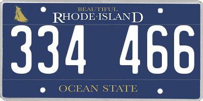 RI license plate 334466
