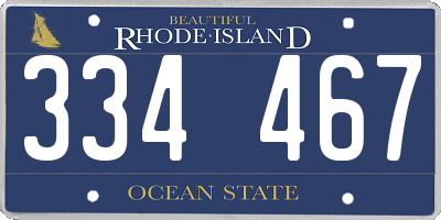 RI license plate 334467