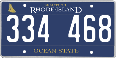 RI license plate 334468
