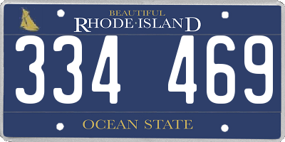 RI license plate 334469