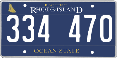 RI license plate 334470