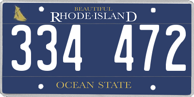 RI license plate 334472