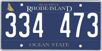 RI license plate 334473