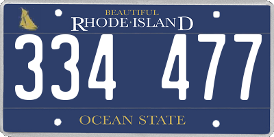 RI license plate 334477