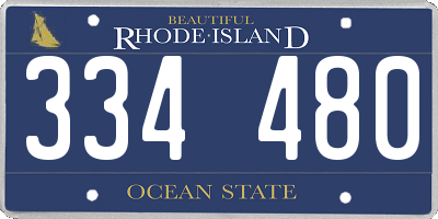 RI license plate 334480