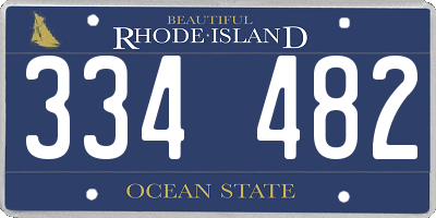 RI license plate 334482